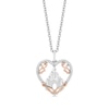 Thumbnail Image 1 of Enchanted Disney Princess 1/10 CT. T.W. Diamond Castle in Heart Pendant in Sterling Silver and 10K Rose Gold – 19&quot;