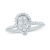 Thumbnail Image 1 of 1/2 CT. T.W. Composite Pear-Shaped Diamond Frame Engagement Ring in 18K White Gold
