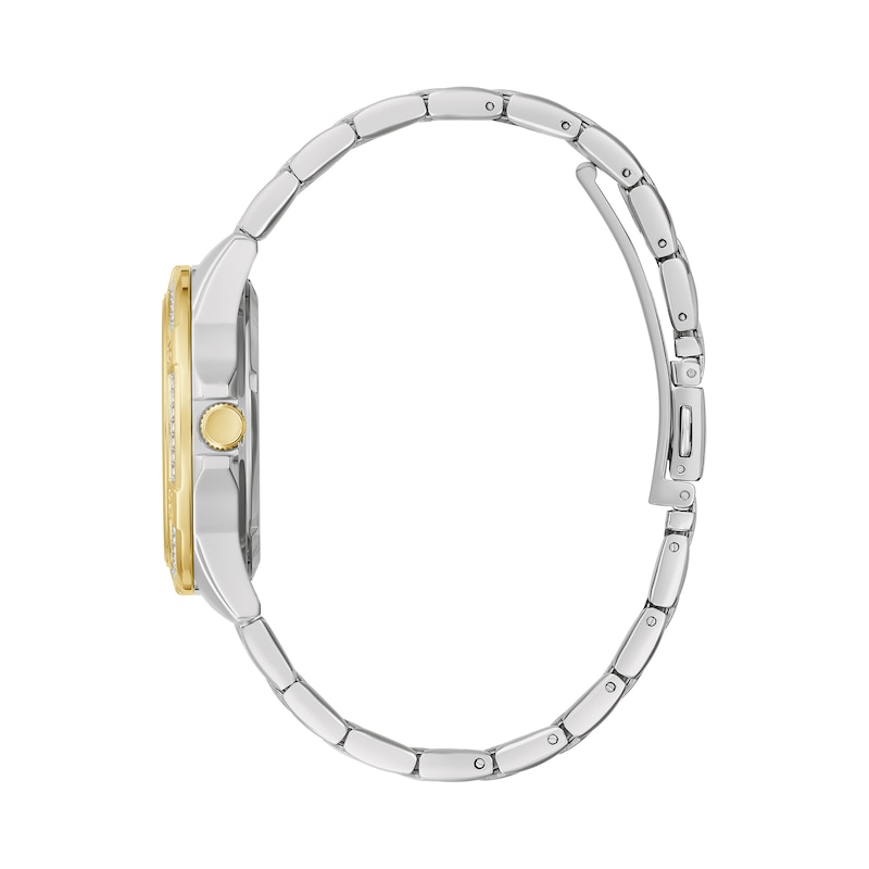 Main Image 2 of Ladies' Caravelle by Bulova Aqualuxx Crystal Accent Two-Tone Watch with Silver-Tone Dial (Model: 45M120)