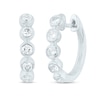 Thumbnail Image 0 of 1/2 CT. T.W. Diamond Bezel-Set Five Stone Bubbles Hoop Earrings in 18K White Gold