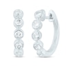 Thumbnail Image 1 of 1/2 CT. T.W. Diamond Bezel-Set Five Stone Bubbles Hoop Earrings in 18K White Gold