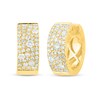 Thumbnail Image 1 of 1-1/4 CT. T.W. Diamond Scatter Multi-Row Hoop Earrings in 18K Gold
