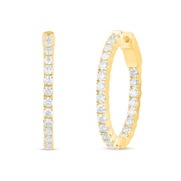 2-1/4 CT. T.W. Diamond Inside-Out Hoop Earrings in 14K Gold