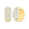 Thumbnail Image 1 of 1-7/8 CT. T.W. Diamond Multi-Row Dome Huggie Hoop Earrings in 14K Gold