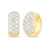 Thumbnail Image 0 of 1-5/8 CT. T.W. Diamond Multi-Row Dome Huggie Hoop Earrings in 18K Gold
