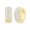 Thumbnail Image 1 of 1-5/8 CT. T.W. Diamond Multi-Row Dome Huggie Hoop Earrings in 18K Gold