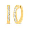Thumbnail Image 1 of 1/2 CT. T.W. Diamond Channel Hoop Earrings in 18K Gold