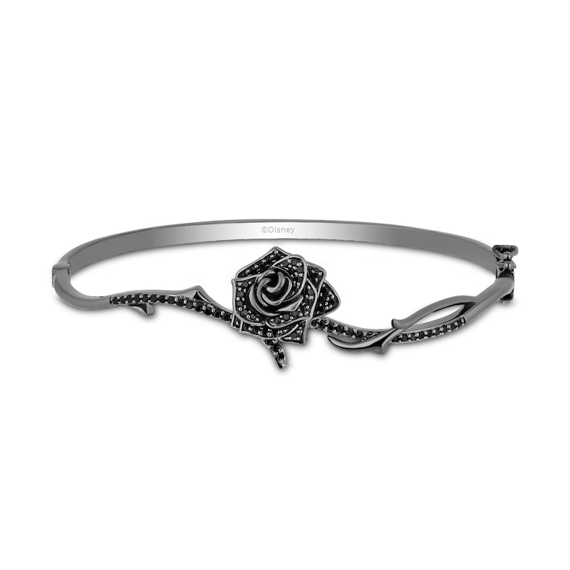Enchanted Disney Villains Maleficent 1/2 CT. T.W. Black Diamond Rose Bangle in Sterling Silver