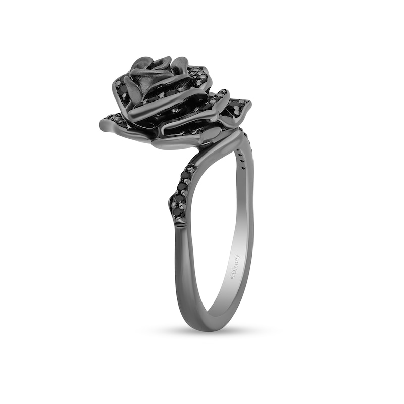 Main Image 2 of Enchanted Disney Villains Maleficent 1/2 CT. T.W. Black Diamond Rose Ring in Sterling Silver