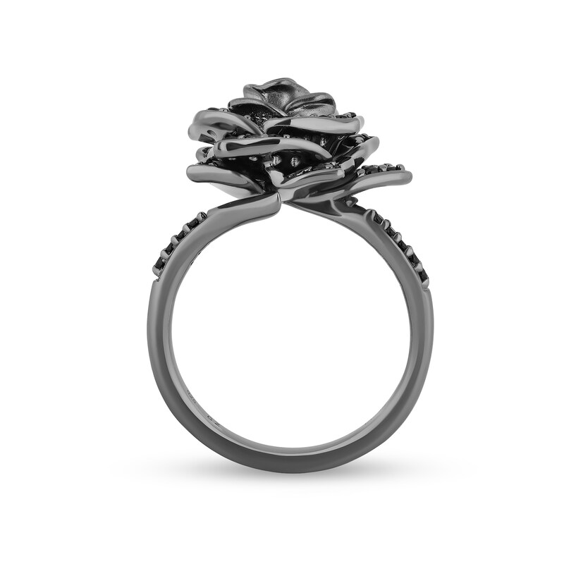 Main Image 3 of Enchanted Disney Villains Maleficent 1/2 CT. T.W. Black Diamond Rose Ring in Sterling Silver
