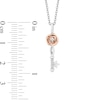 Thumbnail Image 6 of Enchanted Disney Belle Diamond Accent Rose Key Pendant and Stud Earrings Set in Sterling Silver and 10K Rose Gold – 19"