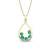 Thumbnail Image 0 of Multi-Shaped Emerald and 1/8 CT. T.W. Diamond Teardrop Pendant in 14K Gold