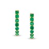 Thumbnail Image 2 of Emerald J-Hoop Earrings in 14K Gold