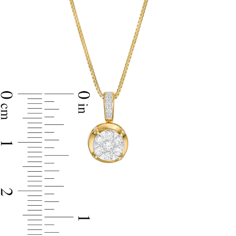 Main Image 3 of 1/4 CT. T.W. Multi-Diamond Pendant in 10K Gold