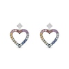 Thumbnail Image 1 of Enchanted Disney Ultimate Princess Celebration Multi-Gemstone and Diamond Accent Heart Drop Earrings in Sterling Silver