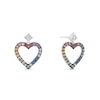 Thumbnail Image 2 of Enchanted Disney Ultimate Princess Celebration Multi-Gemstone and Diamond Accent Heart Drop Earrings in Sterling Silver