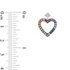 Thumbnail Image 2 of Enchanted Disney Ultimate Princess Celebration Multi-Gemstone and Diamond Accent Heart Drop Earrings in Sterling Silver