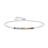 Thumbnail Image 1 of Enchanted Disney Ultimate Princess Celebration Multi-Gemstone and 1/20 CT. T.W. Diamond Bolo Bracelet in Sterling Silver