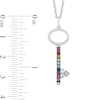 Thumbnail Image 3 of Enchanted Disney Ultimate Princess Celebration Multi-Gemstone and 1/10 CT. T.W. Diamond Key Pendant in Sterling Silver