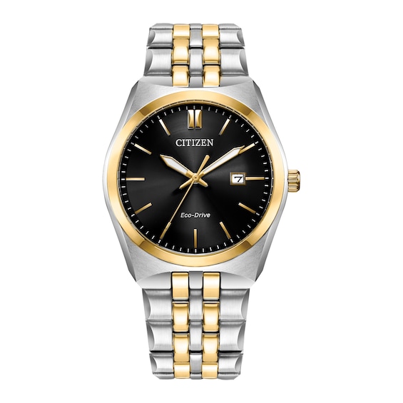 Men's Citizen Eco-Drive® Corso Two-Tone Watch with Black Dial (Model: BM7334-58E)