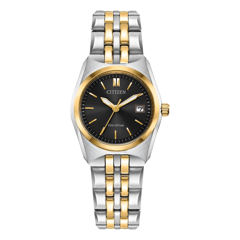 Main Image 1 of Ladies' Citizen Eco-Drive® Corso Two-Tone Watch with Black Dial (Model: EW2299-50E)