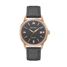 Men's Bulova Frank Sinatra 'Summer Wind' Collection Rose-Tone Strap Watch with Grey Dial (Model: 97B206)