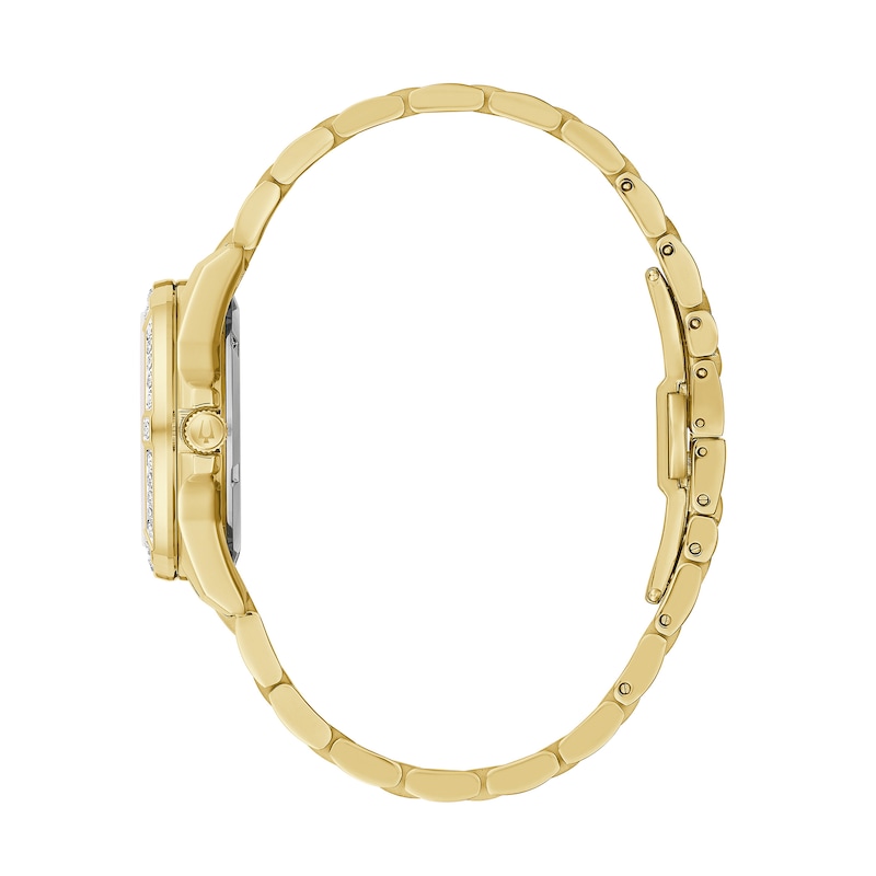 Main Image 2 of Ladies' Bulova Marine Star 1/10 CT. T.W. Diamond Gold-Tone Watch with Mother-of-Pearl Dial (Model: 98R294)
