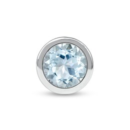 Smart Watch Charms by Zales 4.0mm Aquamarine in Sterling Silver