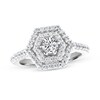 Thumbnail Image 1 of 7/8 CT. T.W. Diamond Double Hexagon Frame Engagement Ring in 14K White Gold