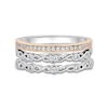 Thumbnail Image 0 of 1/5 CT. T.W. Diamond Triple Row Alternating Infinity Loop Anniversary Band in 14K Two-Tone Gold