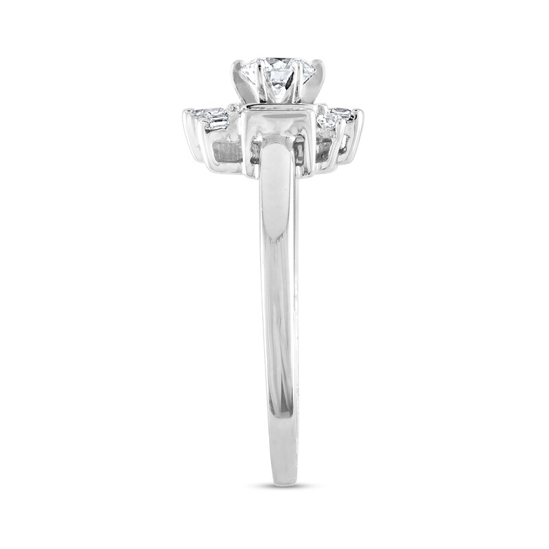Main Image 2 of 5/8 CT. T.W. Diamond Abstract Sqaure Frame Engagement Ring in 14K White Gold