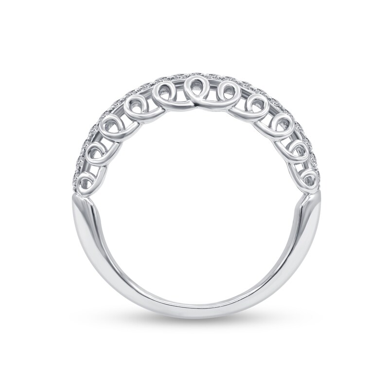 1/4 CT. T.W. Diamond Spiral Vintage-Style Anniversary Band in 10K White Gold