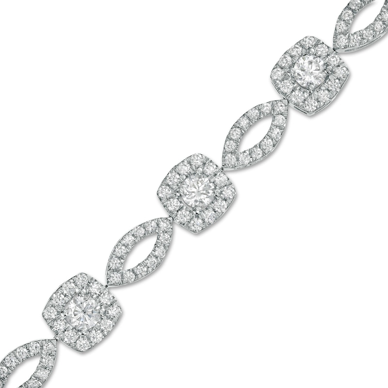 Main Image 1 of 5 CT. T.W. Certified Lab-Grown Diamond Art Deco Bracelet in 14K White Gold (F/SI2) – 7.25"