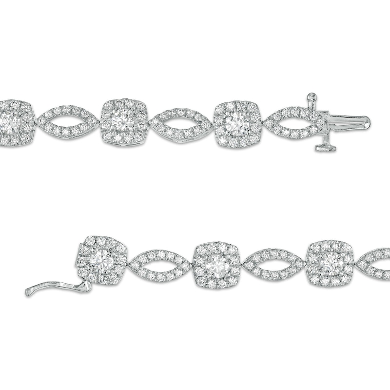 Main Image 3 of 5 CT. T.W. Certified Lab-Grown Diamond Art Deco Bracelet in 14K White Gold (F/SI2) – 7.25"