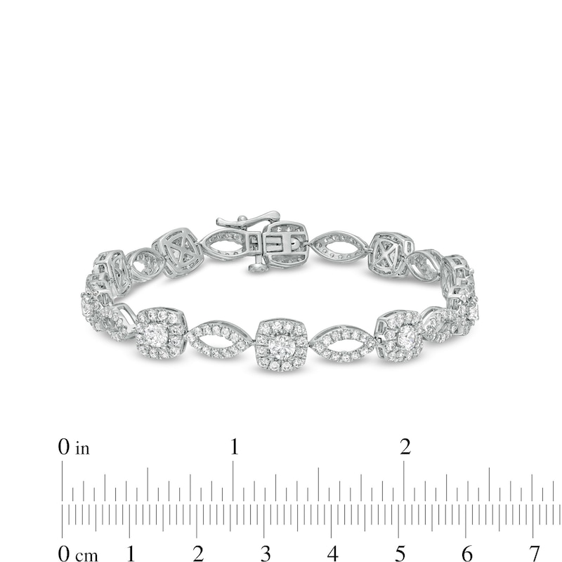 Main Image 4 of 5 CT. T.W. Certified Lab-Grown Diamond Art Deco Bracelet in 14K White Gold (F/SI2) – 7.25"