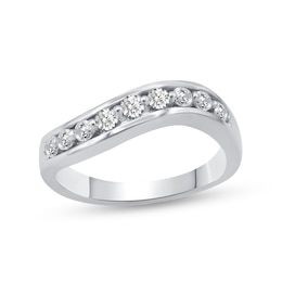 1/3 CT. T.W. Diamond Wave Anniversary Band in 10K White Gold