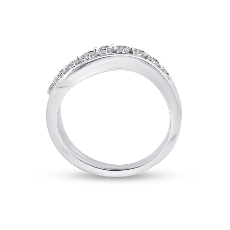 1/3 CT. T.W. Diamond Wave Anniversary Band in 10K White Gold