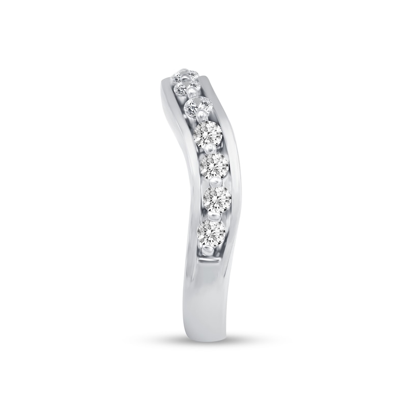 1/3 CT. T.W. Diamond Wave Anniversary Band in 10K White Gold