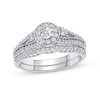 Thumbnail Image 1 of 1/2 CT. T.W. Diamond Frame Split Shank Bridal Set in 10K White Gold