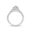 Thumbnail Image 2 of 1/2 CT. T.W. Marquise-Shaped Multi-Diamond Frame Split Shank Engagement Ring in 14K White Gold
