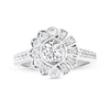 Thumbnail Image 0 of 7/8 CT. T.W. Diamond Frame Half-and-Half Engagement Ring in 14K White Gold