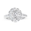 Thumbnail Image 1 of 7/8 CT. T.W. Diamond Frame Half-and-Half Engagement Ring in 14K White Gold