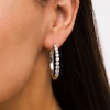 Thumbnail Image 2 of 2 CT. T.W. Lab-Grown Diamond Hoop Earrings in 14K White Gold (F/SI2)