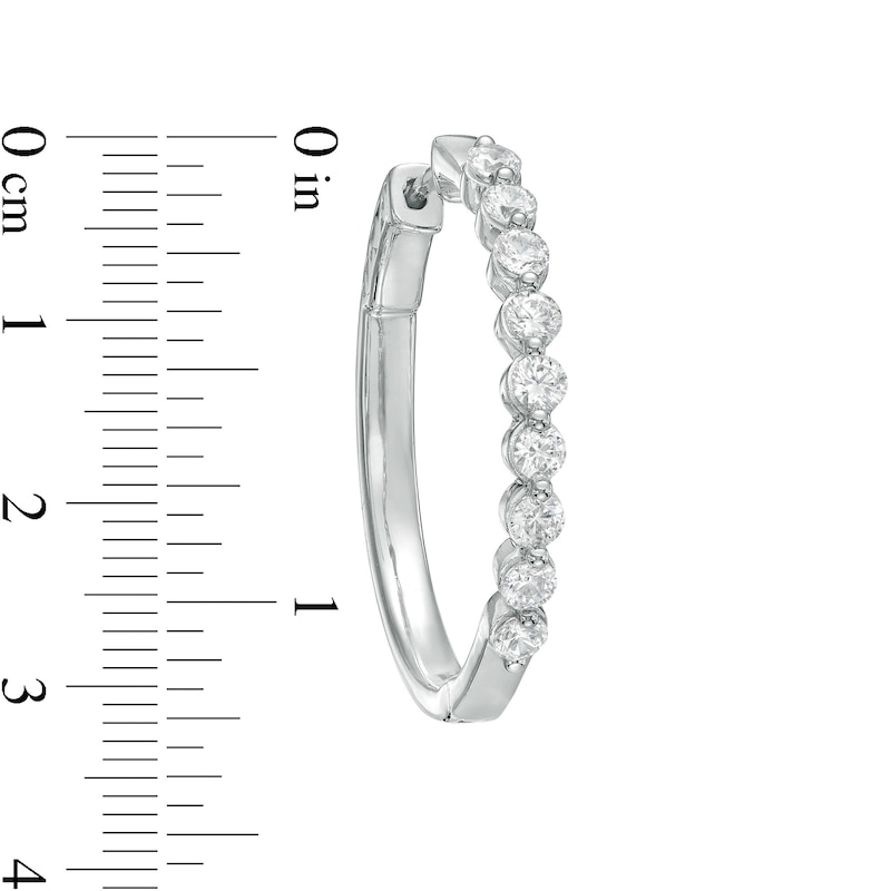 Main Image 3 of 2 CT. T.W. Lab-Grown Diamond Hoop Earrings in 14K White Gold (F/SI2)