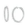 Thumbnail Image 1 of 3 CT. T.W. Certified Lab-Grown Diamond Hoop Earrings in 14K White Gold (F/SI2)