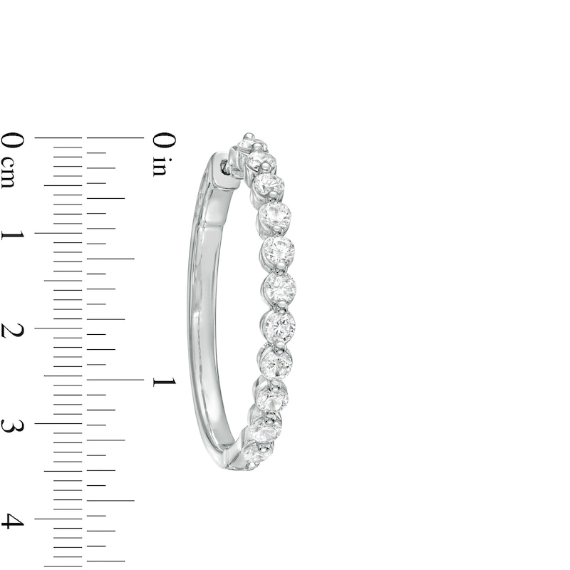Main Image 3 of 3 CT. T.W. Certified Lab-Grown Diamond Hoop Earrings in 14K White Gold (F/SI2)
