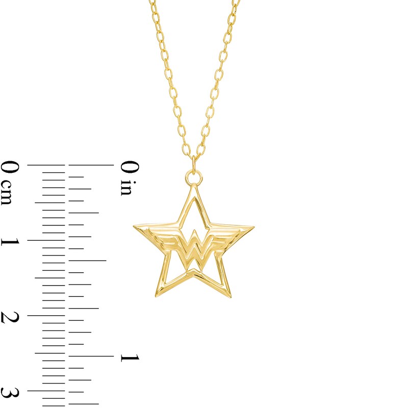 Main Image 2 of Wonder Woman™ Collection Star with Logo Necklace in 10K Gold