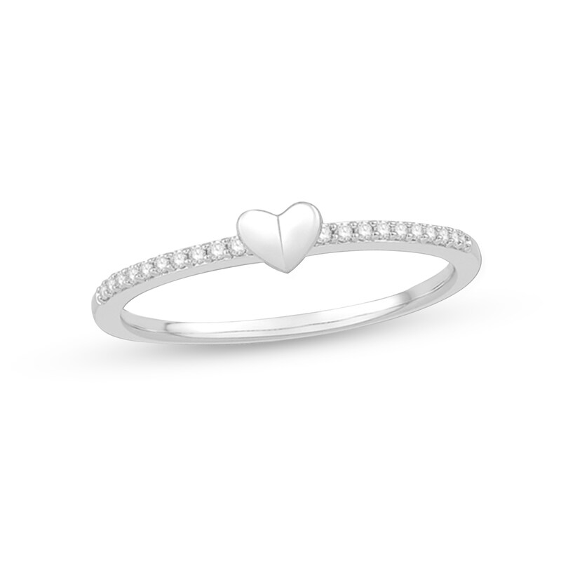 1/15 CT. T.W. Diamond HeartShaped Ring in Sterling Silver Zales Outlet