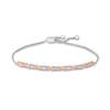 Thumbnail Image 0 of 1/10 CT. T.W. Diamond Alternating Marquise-Shaped and "X" Bolo Bracelet in Sterling Silver and 10K Rose Gold – 9.5"