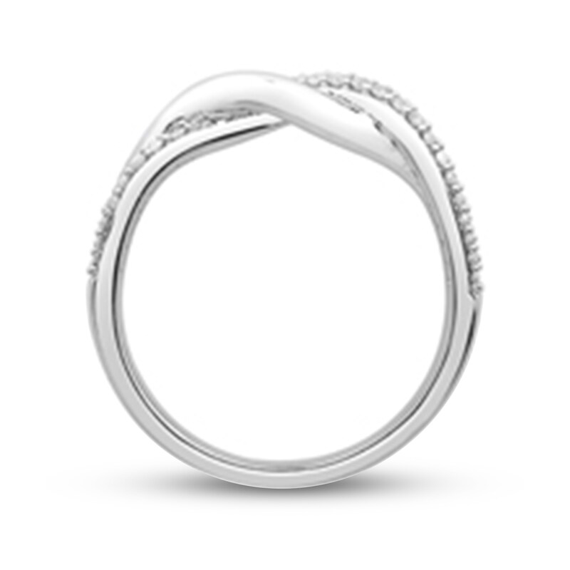 Main Image 2 of 1/4 CT. T.W. Diamond Braid Ring in 10K White Gold
